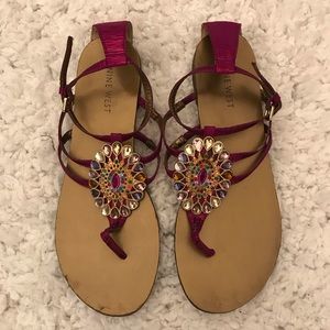 Nine West Purple Jeweled Sandals